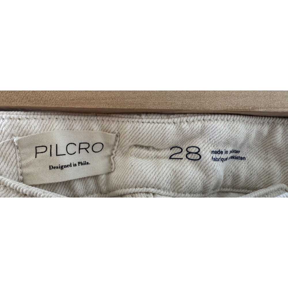 Anthropologie Pilcro Full-Length Relaxed Barrel Ivory Womens Jeans 28 - Picture 5 of 5